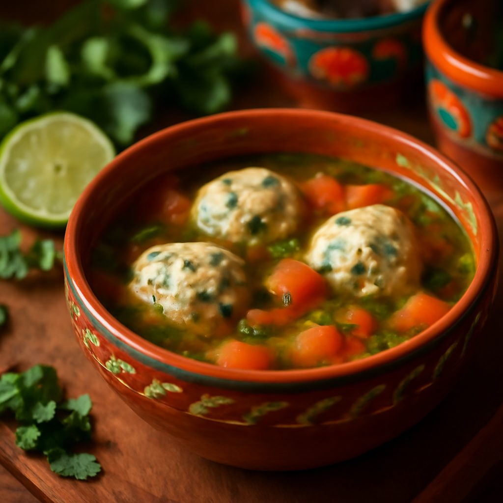 Sopa de Albóndigas di Pollo