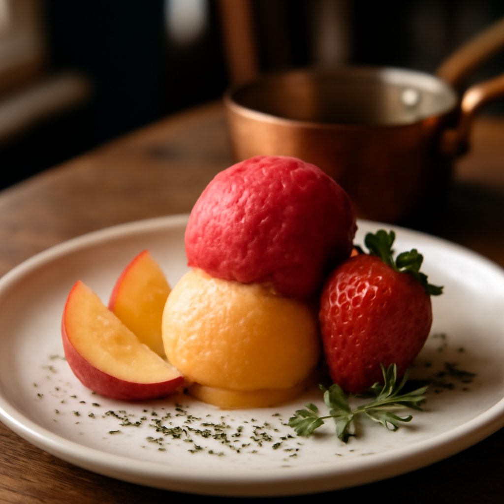 Sorbetto di Pesca e Fragola