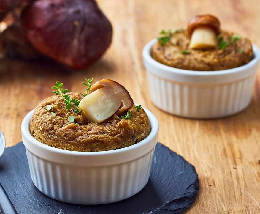 Soufflé ai funghi e formaggi a Varoma Protein