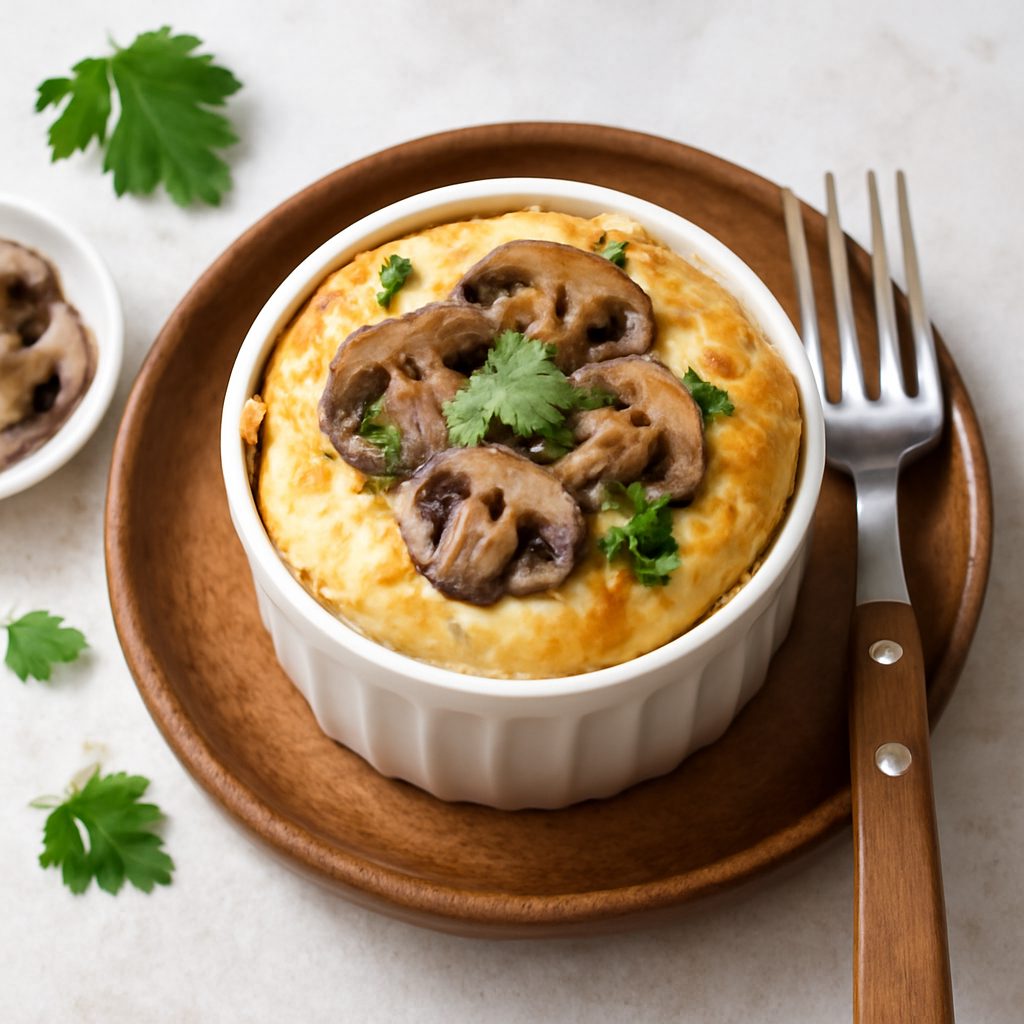 Soufflé ai funghi e formaggi proteico low-carb a Varoma