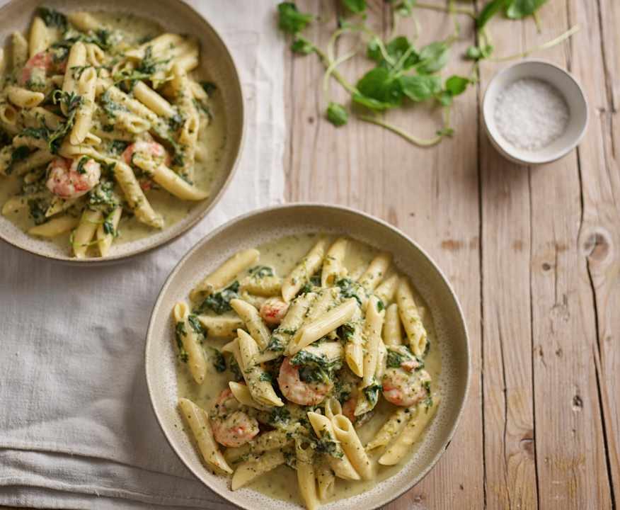 Spaghetti di zucchine cremosi ai gamberi e bietole Protein