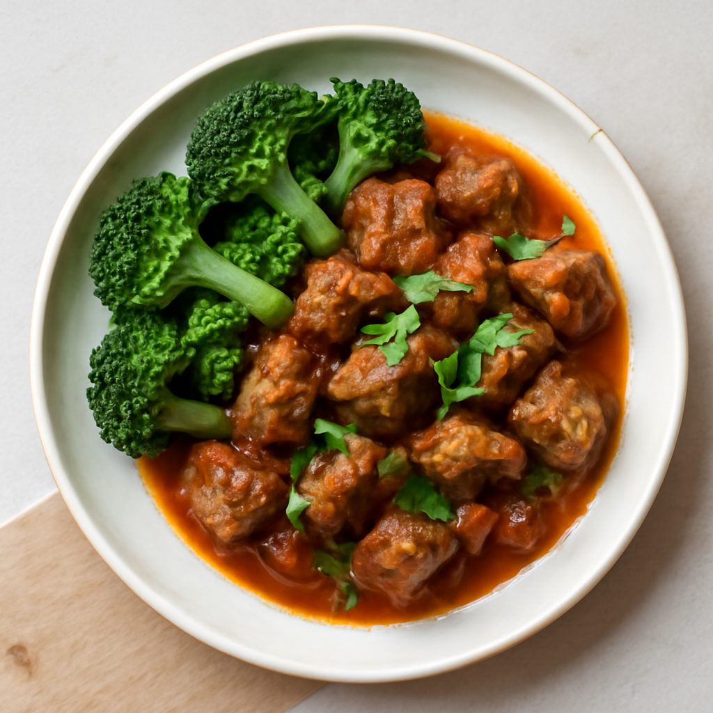 Spezzatino di manzo danese proteico low-carb
