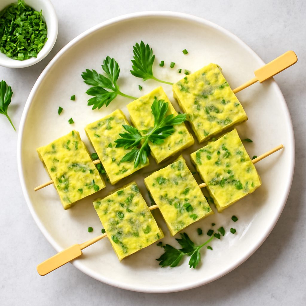 Spiedini di frittata alle erbe proteici low-carb