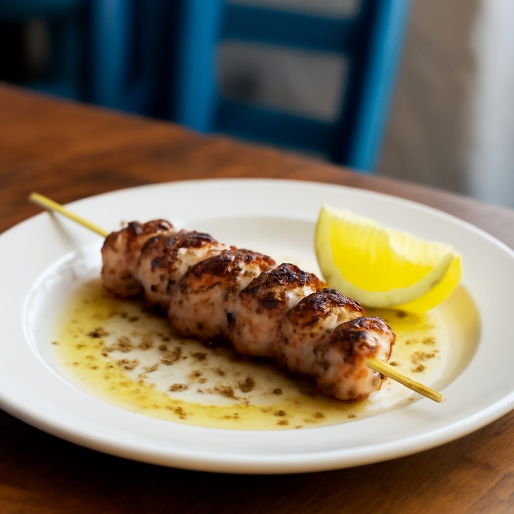 Spiedini di Maiale all'Ouzo - Ricetta Greca