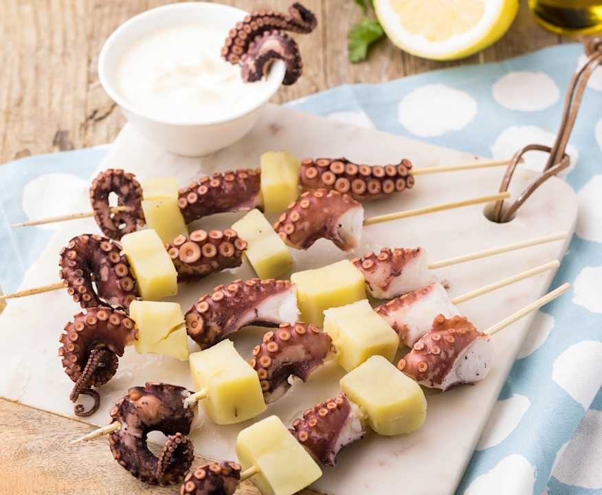Spiedini di polpo e patate Protein