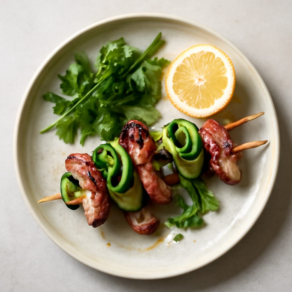 Spiedini di polpo e zucchine