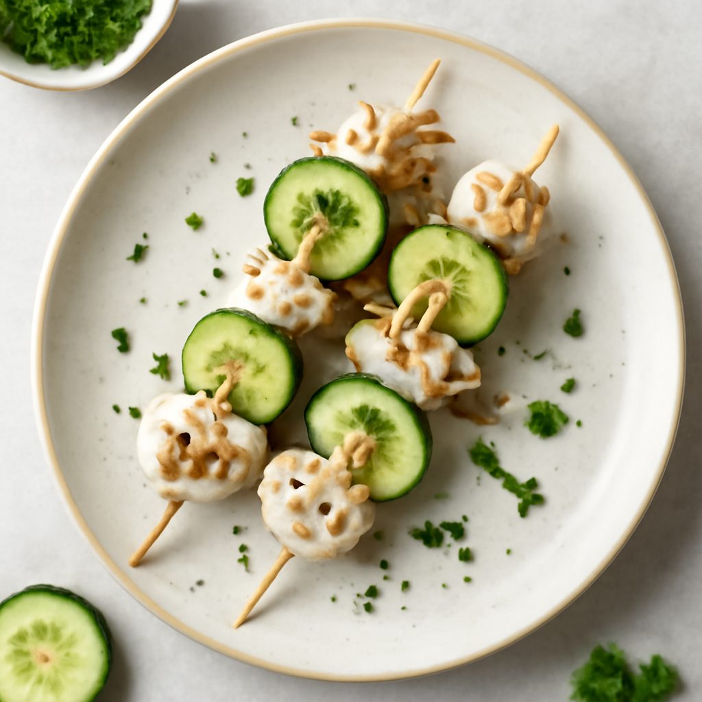 Spiedini di seppioline e cetrioli proteici low-carb
