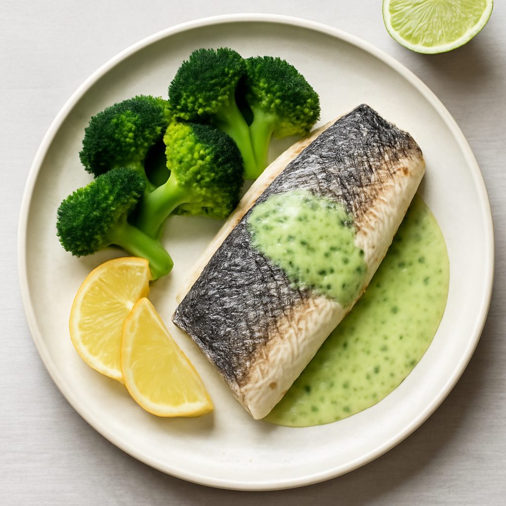 Spigola al vapore con salsa al lime proteico low-carb