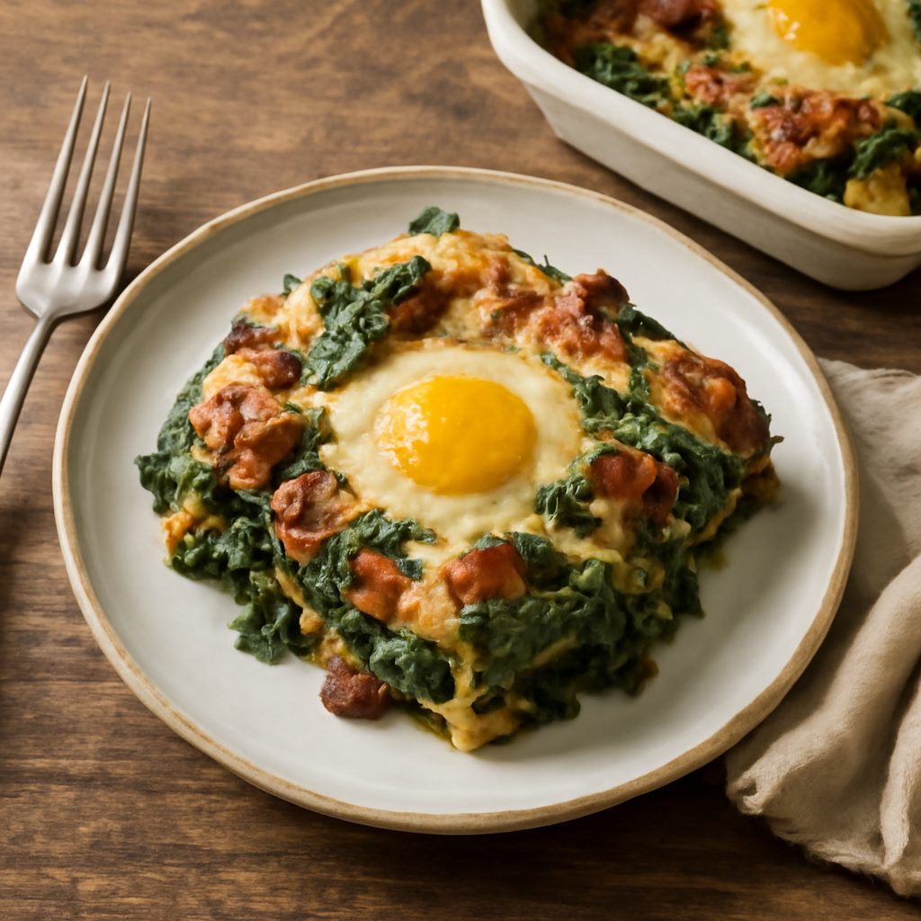 Sformato di Spinaci, Bacon e Uova