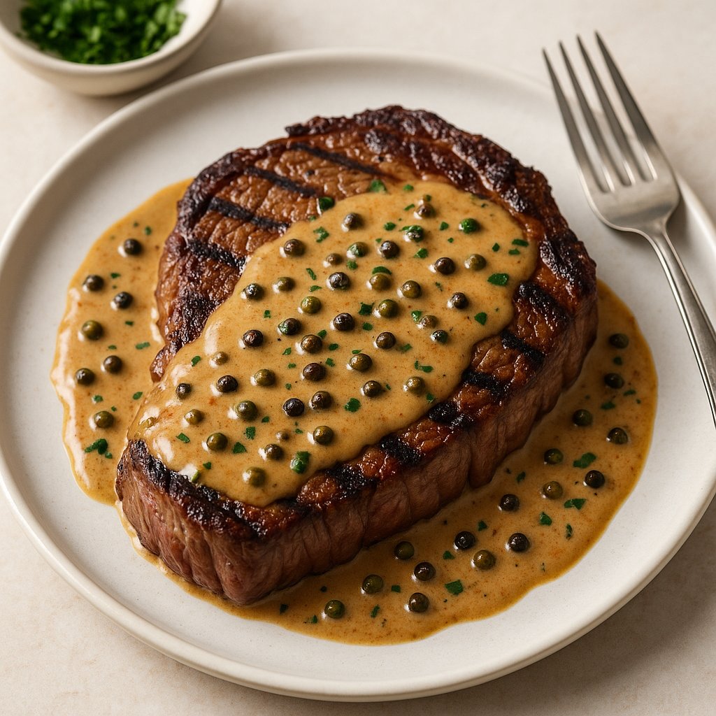 Steak with Creamy Peppercorn Sauce Low Fat