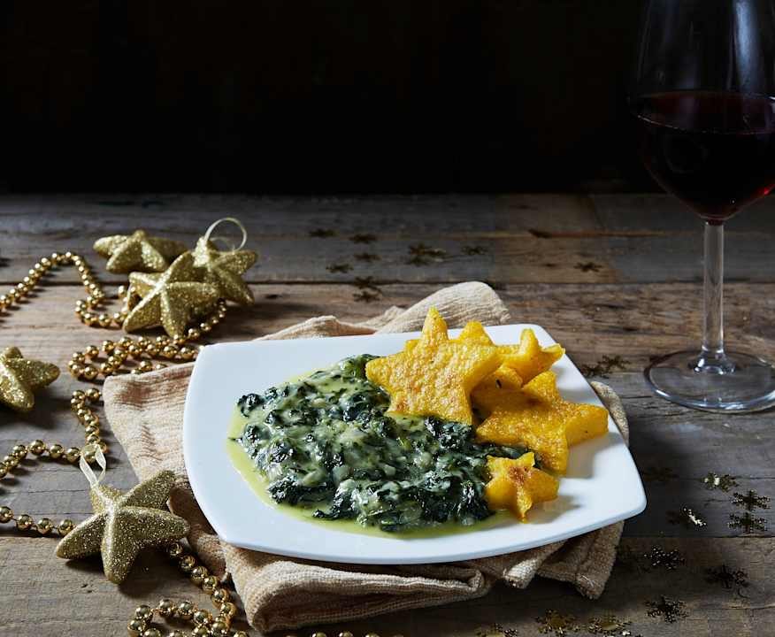 Stelle di polenta con spinaci filanti Protein