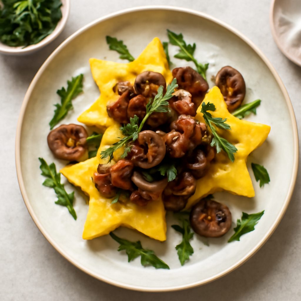 Stelle di Polenta con Spinaci Filanti Low Carb