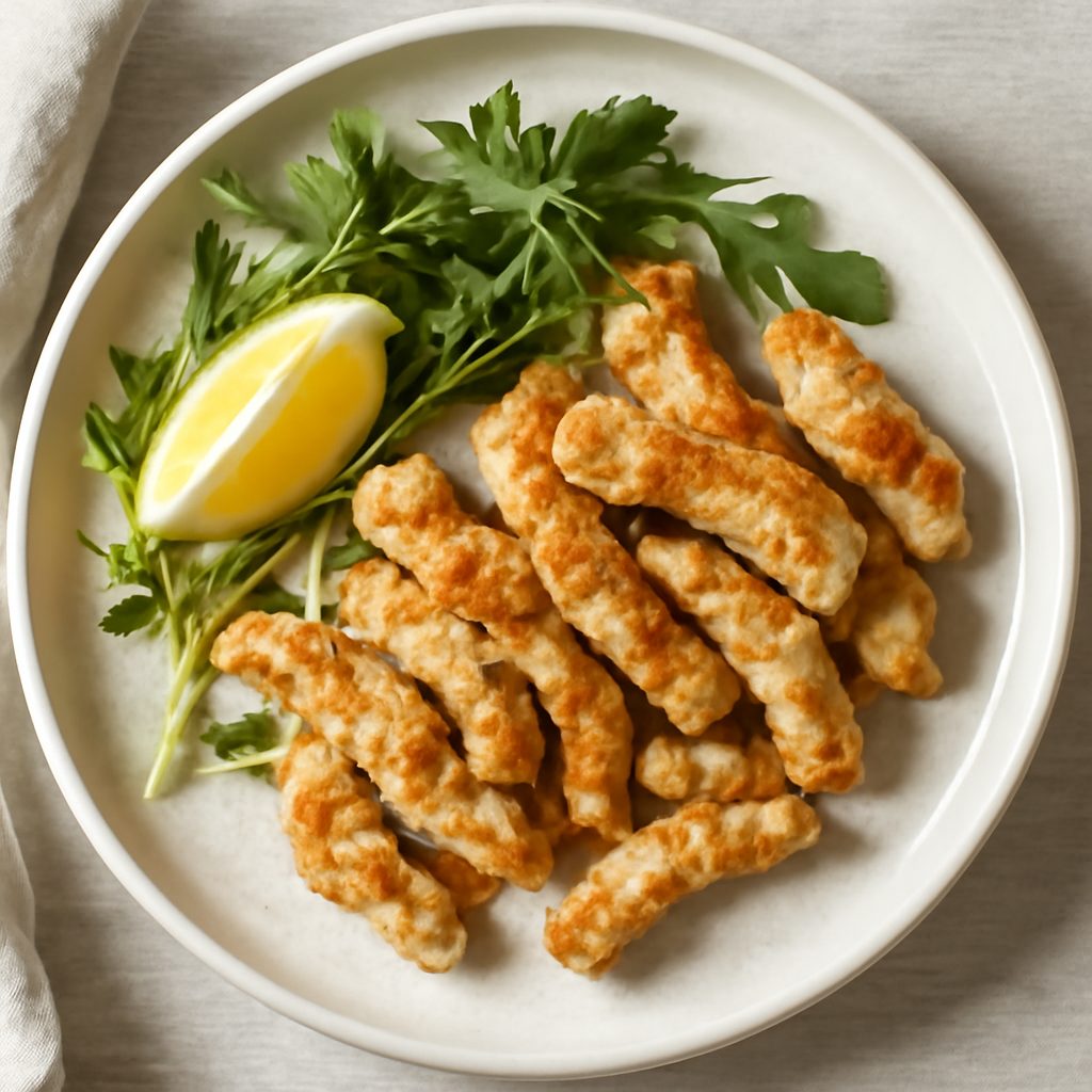 Straccetti di maiale dorati proteici low-carb