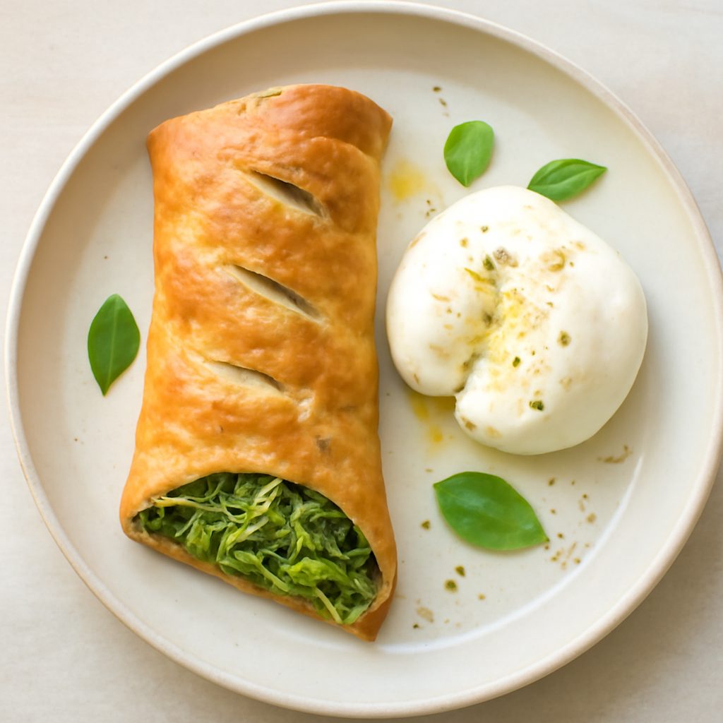 Strudel di lattuga e burrata proteico low-carb