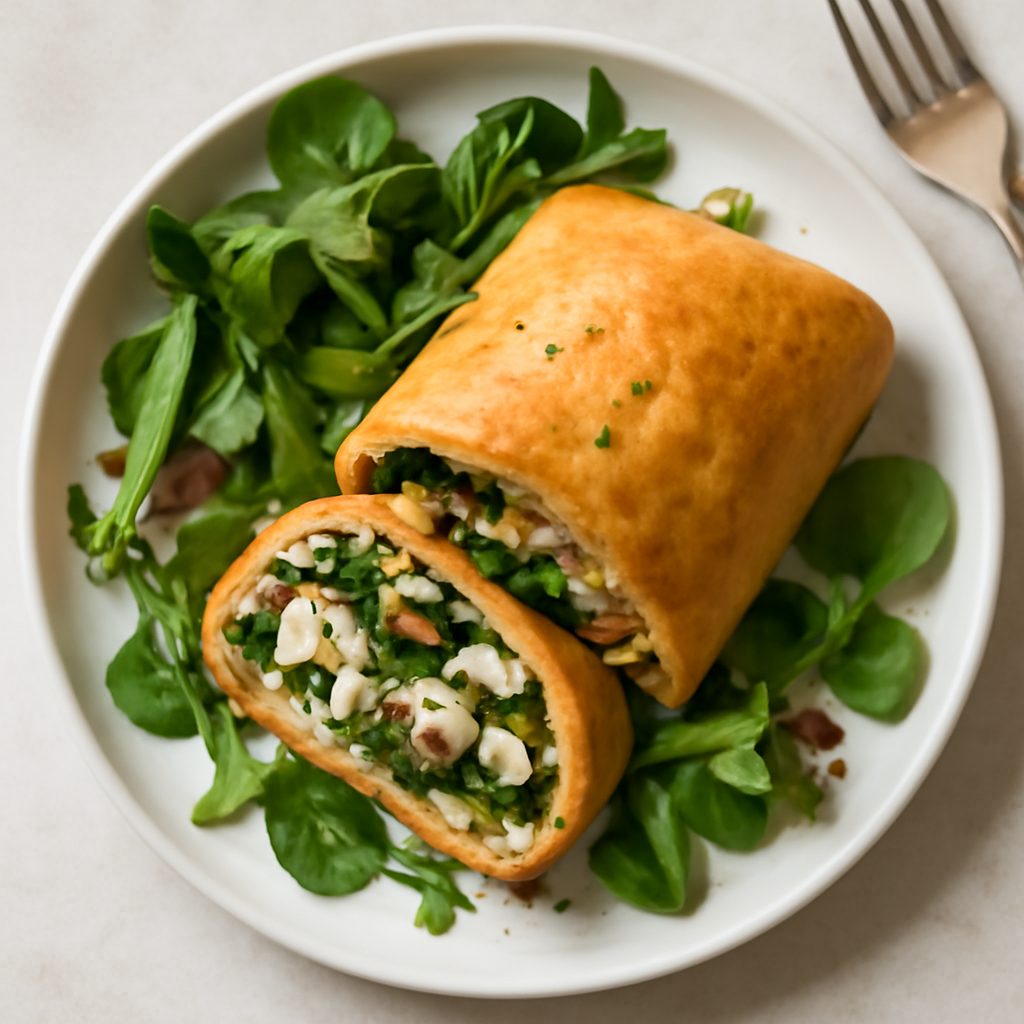 Strüdel ai funghi, feta e spinaci - Versione Protein