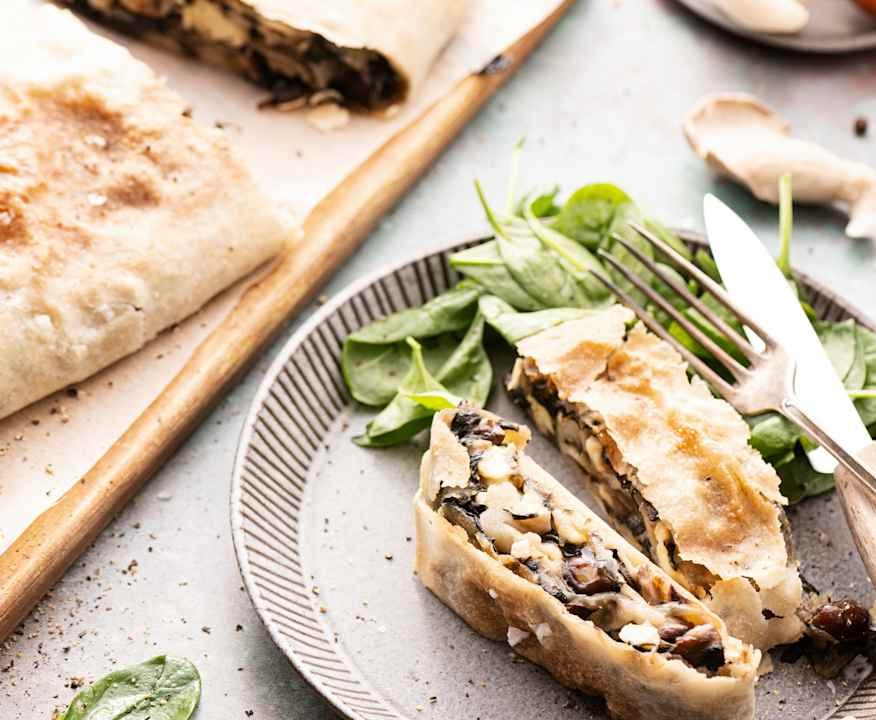 Strüdel salato con funghi, feta e spinaci Low Fat