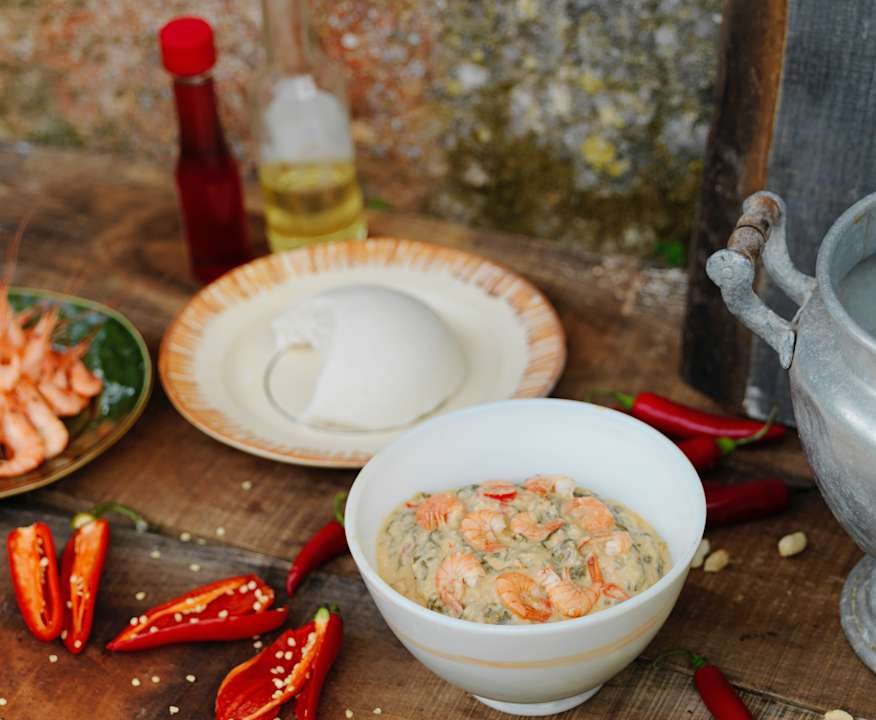 Stufato di foglie di zucca con gamberi Protein