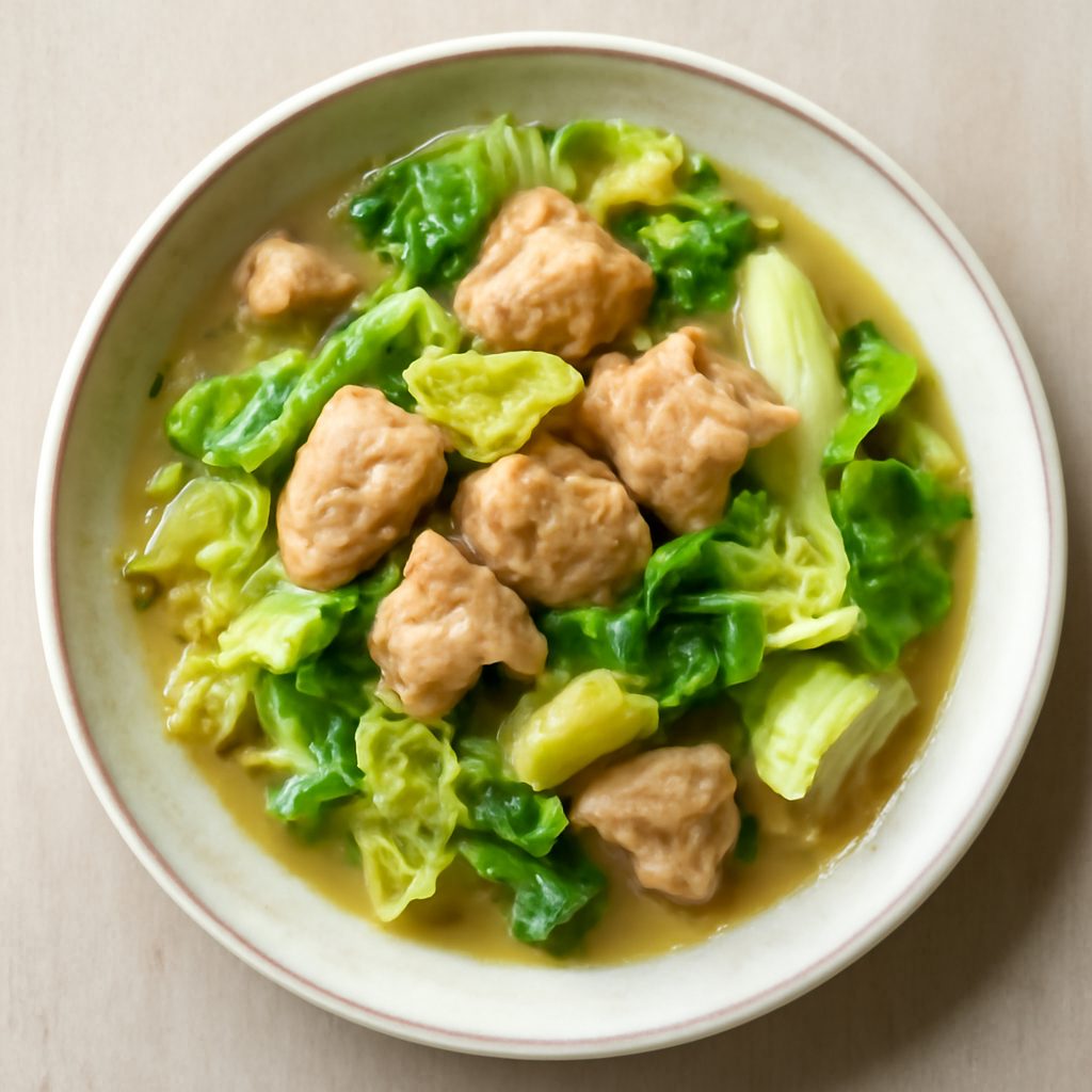 Stufato di tacchino e cavolo cinese proteico low-carb