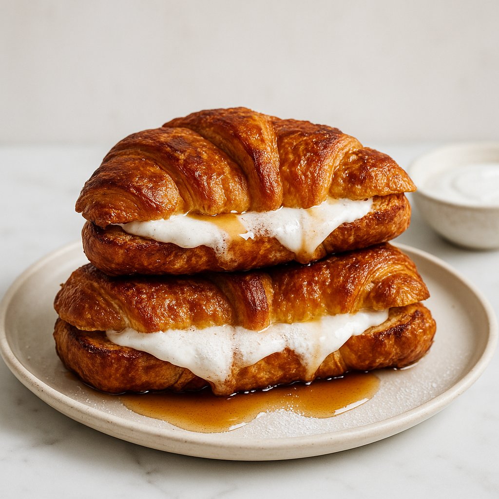 Stuffed Croissant French Toast with Marshmallow Creme Protein