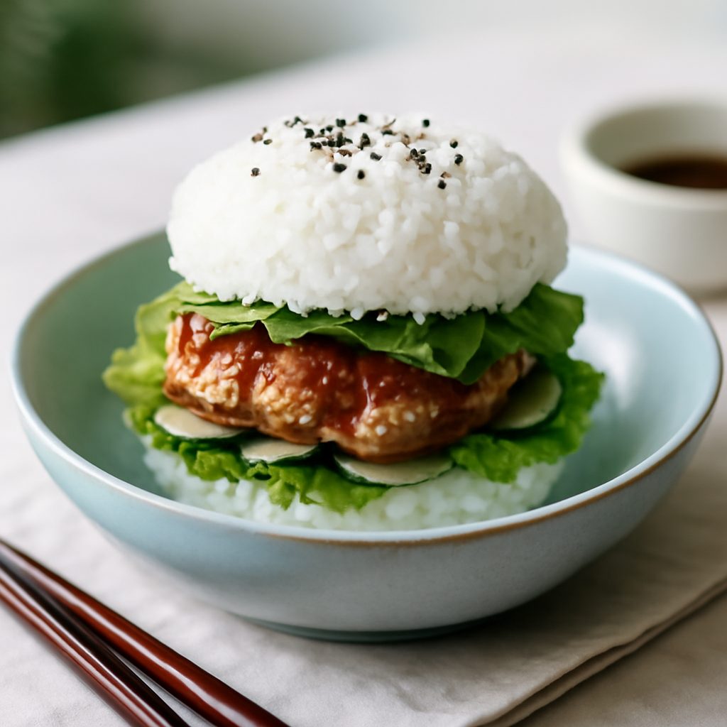 Sushi burger di pollo al teriyaki light