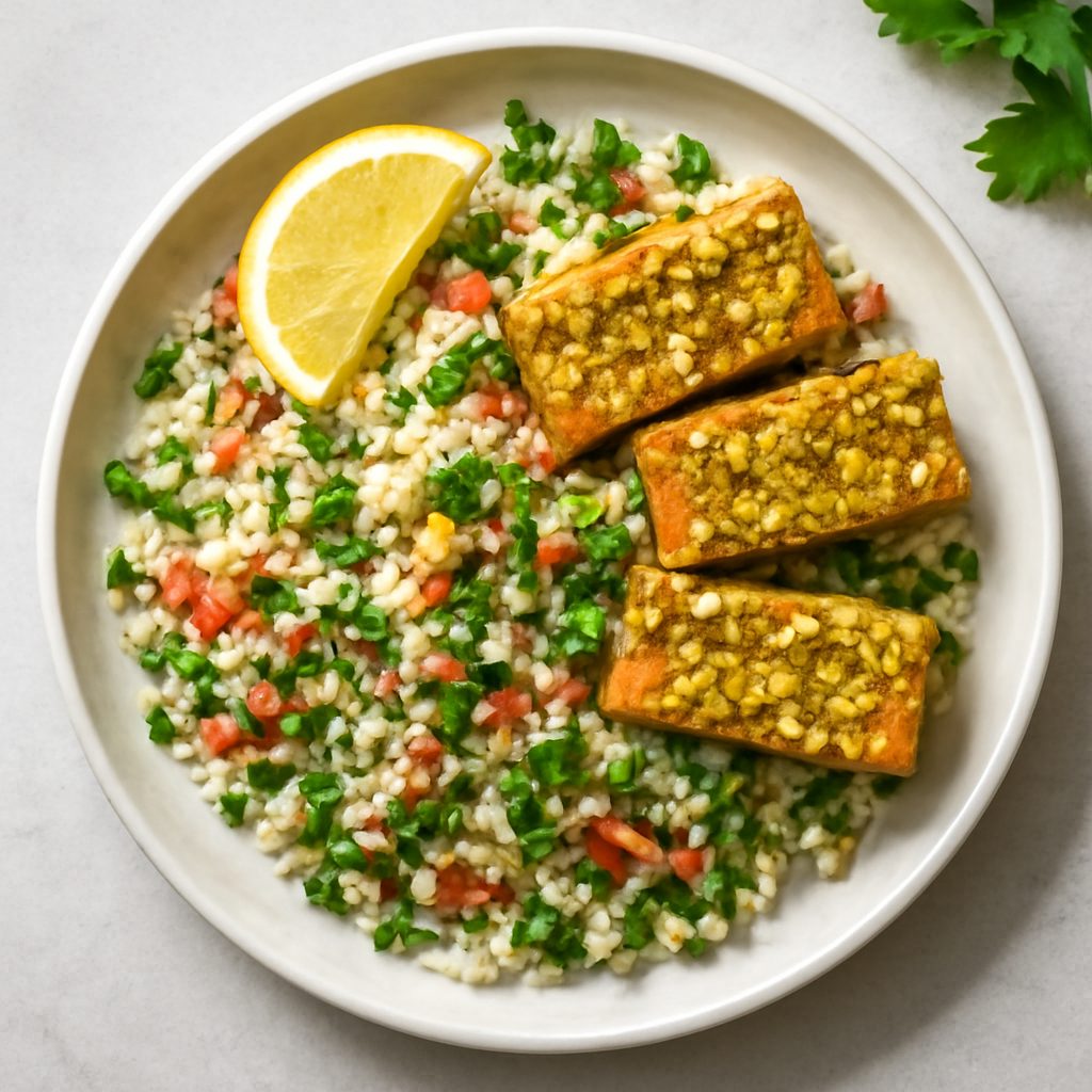 Tabulè di Cavolfiore e Tofu al Pistacchio