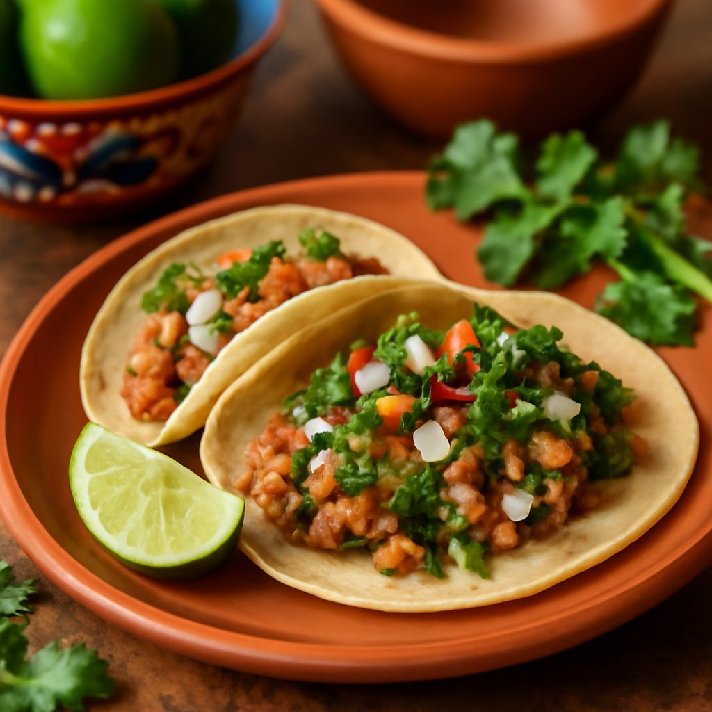 Tacos al Maiale con Salsa di Kiwi e Lime