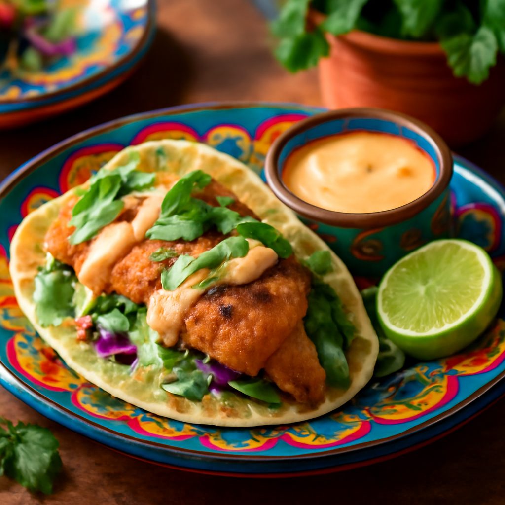 Tacos di Branzino Croccanti con Salsa Chipotle-Lime Low Fat