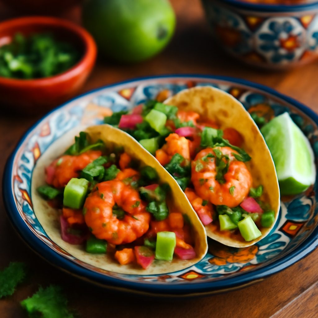 Tacos di Gamberetti in Friggitrice ad Aria con Cavolo e Avocado Protein