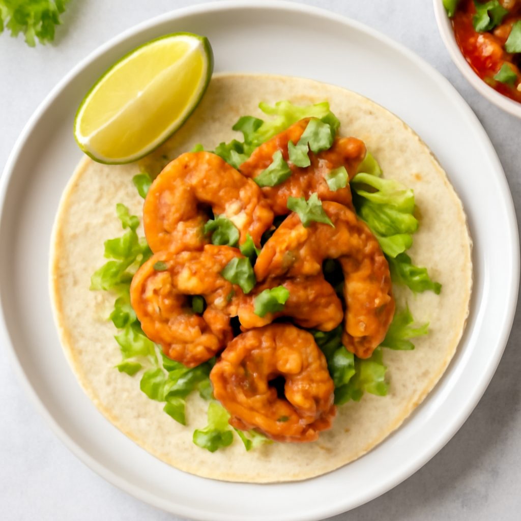 Tacos di gamberoni al pastor