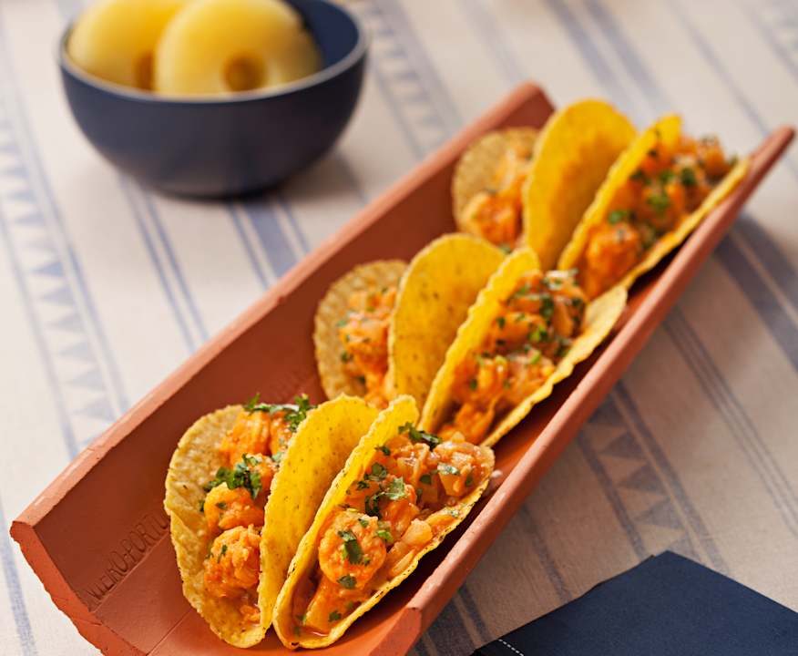 Tacos di gamberoni "al pastor" Low Carb