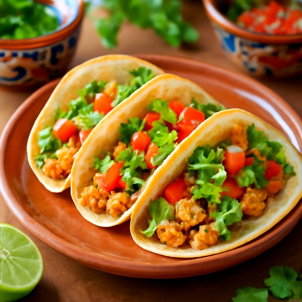 Tacos di Pollo Strapazzato con Salsa Messicana