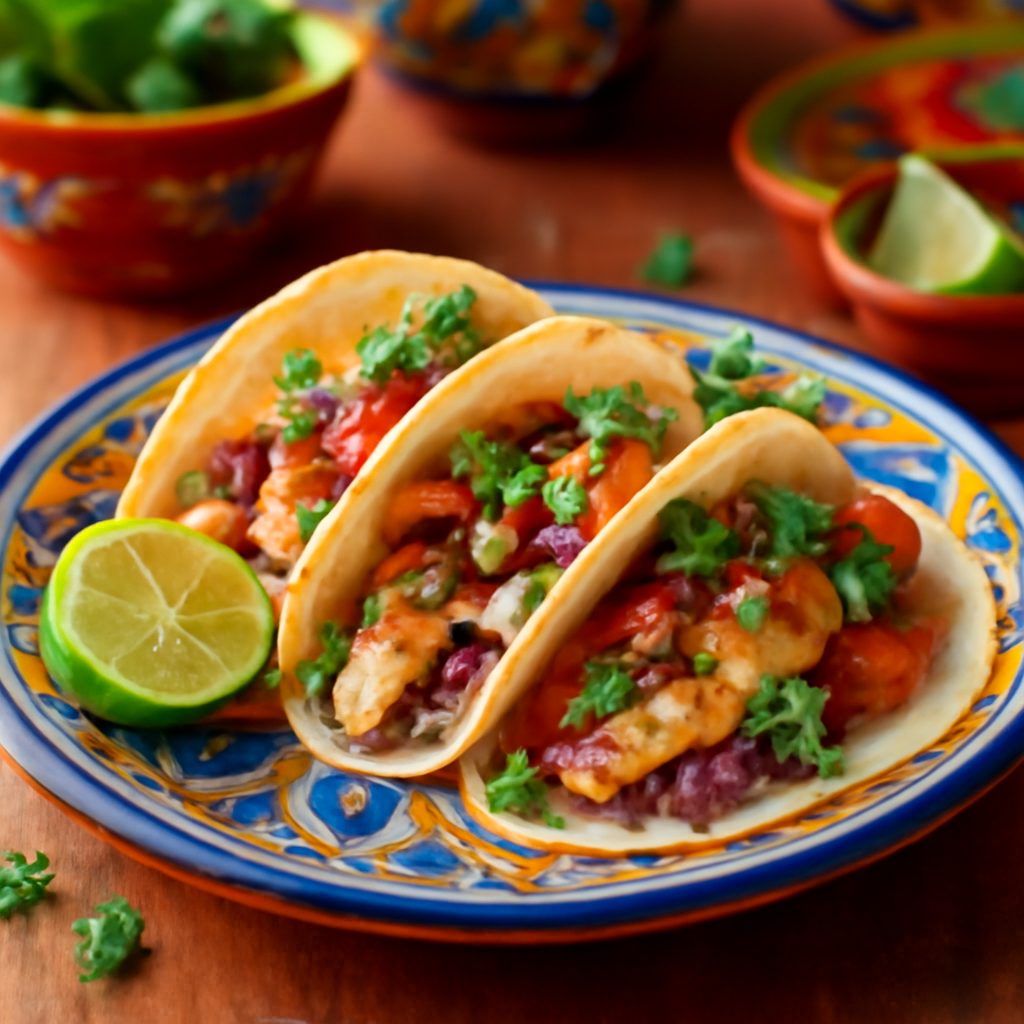 Tacos di Tilapia con Coleslaw Peperoni e Aioli Leggera