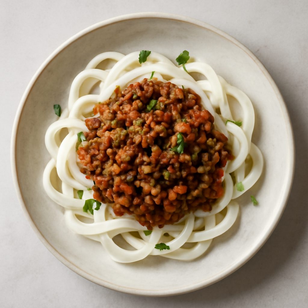Tagliatelle di seppie sottovuoto con ragù di lenticchie proteico low-carb