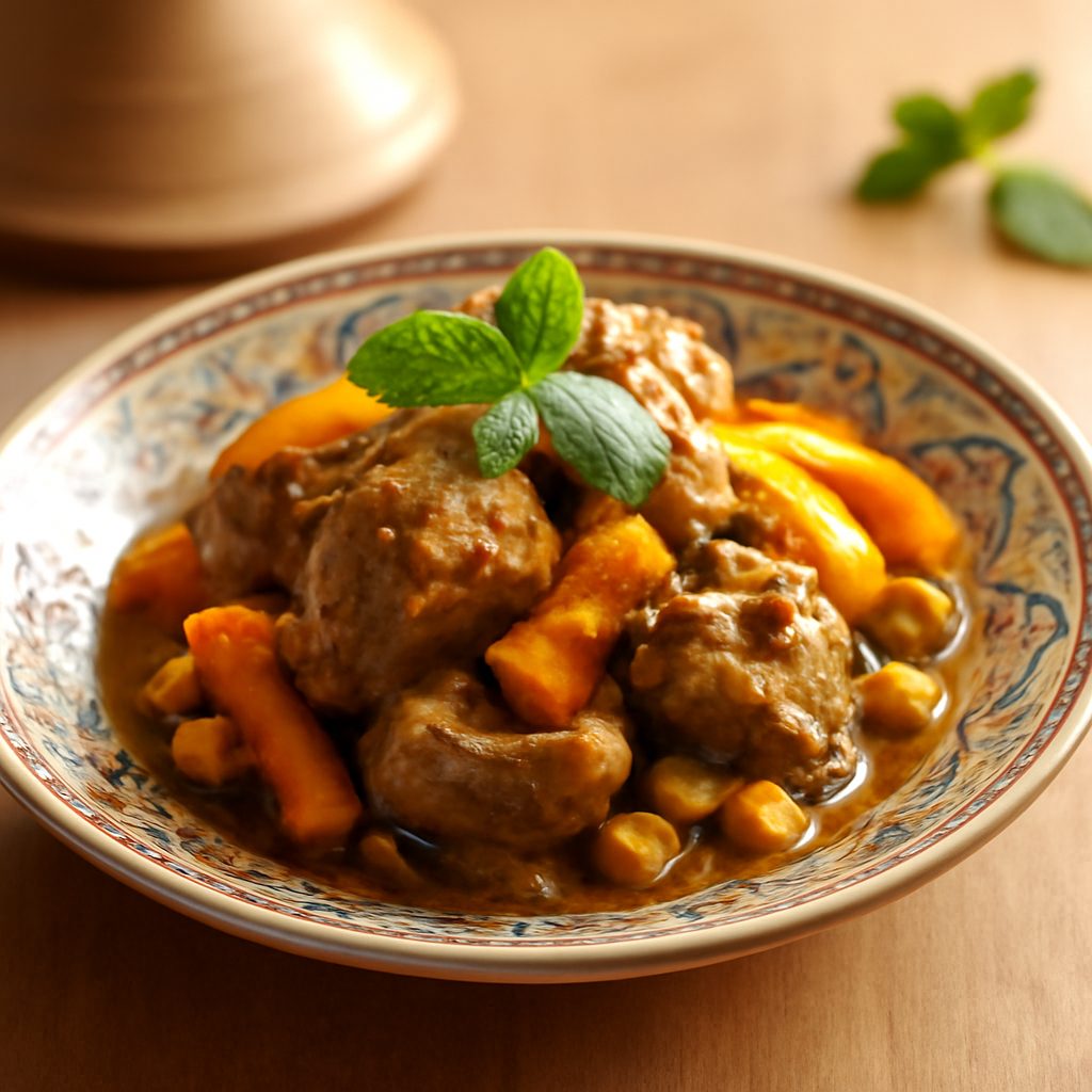 Tajine di agnello light alle datteri e spezie orientali