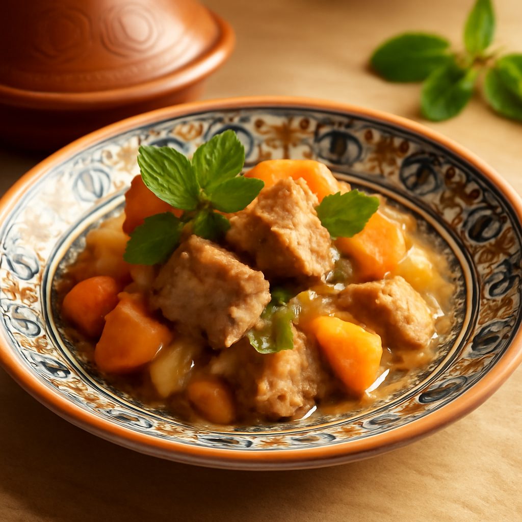 Tajine di maiale light ai datteri e spezie orientali