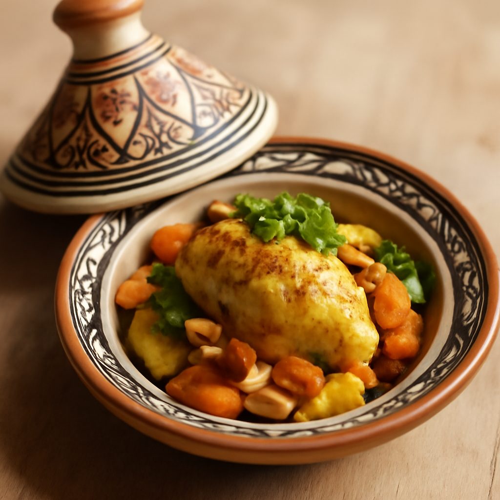 Tajine di Natale al Pollo Light con Prugne e Mandorle