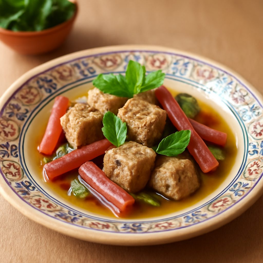 Tajine di vitello e rabarbaro light all'italiana
