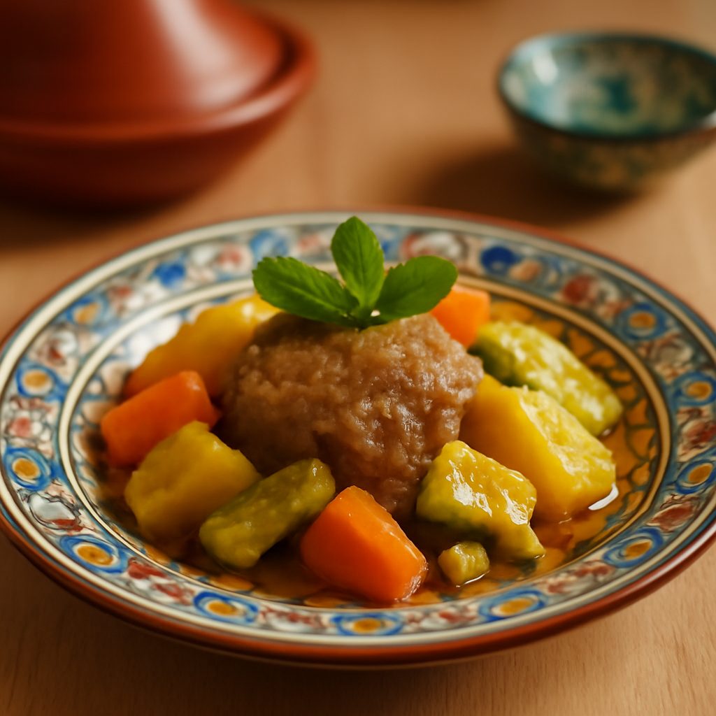 Tajine di vitello light ai datteri e mandorle