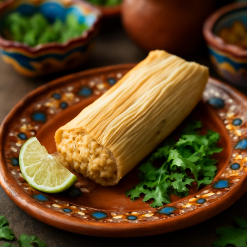 Tamale con Fagioli e Salsa di Ancho