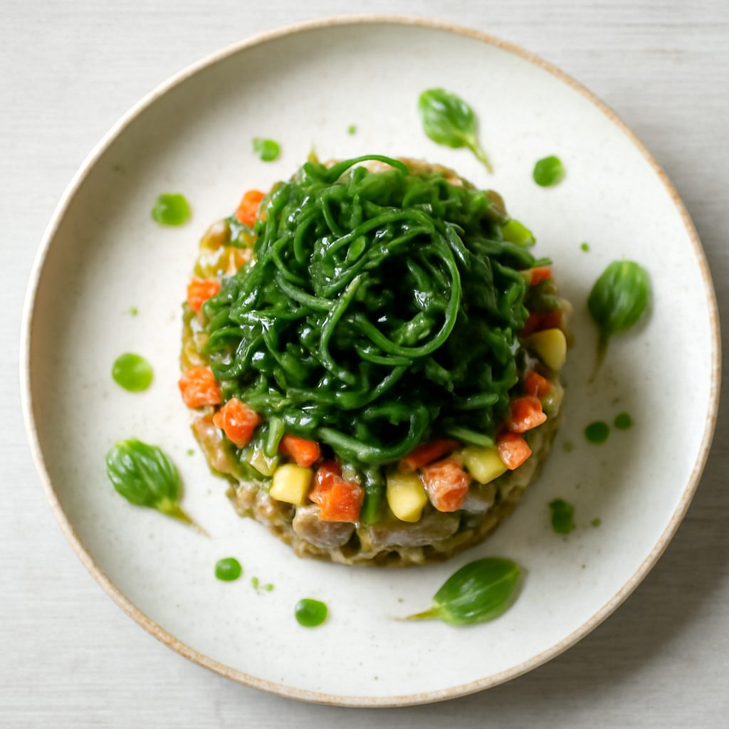 Tartare di verdure e alghe proteica low-carb