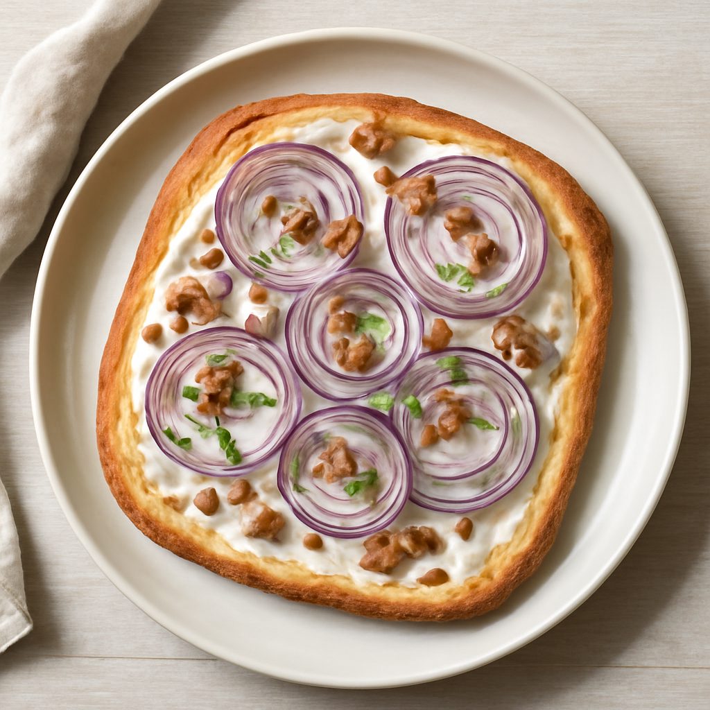 Tarte Flambé alle Cipolle Proteica Low-Carb