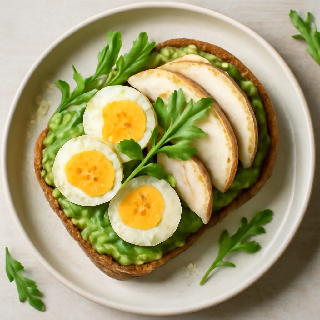 Tartina con avocado e tacchino