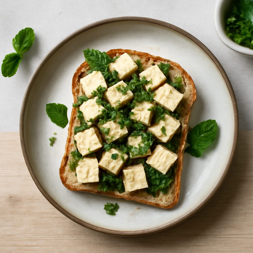 Tartine di tofu alla menta