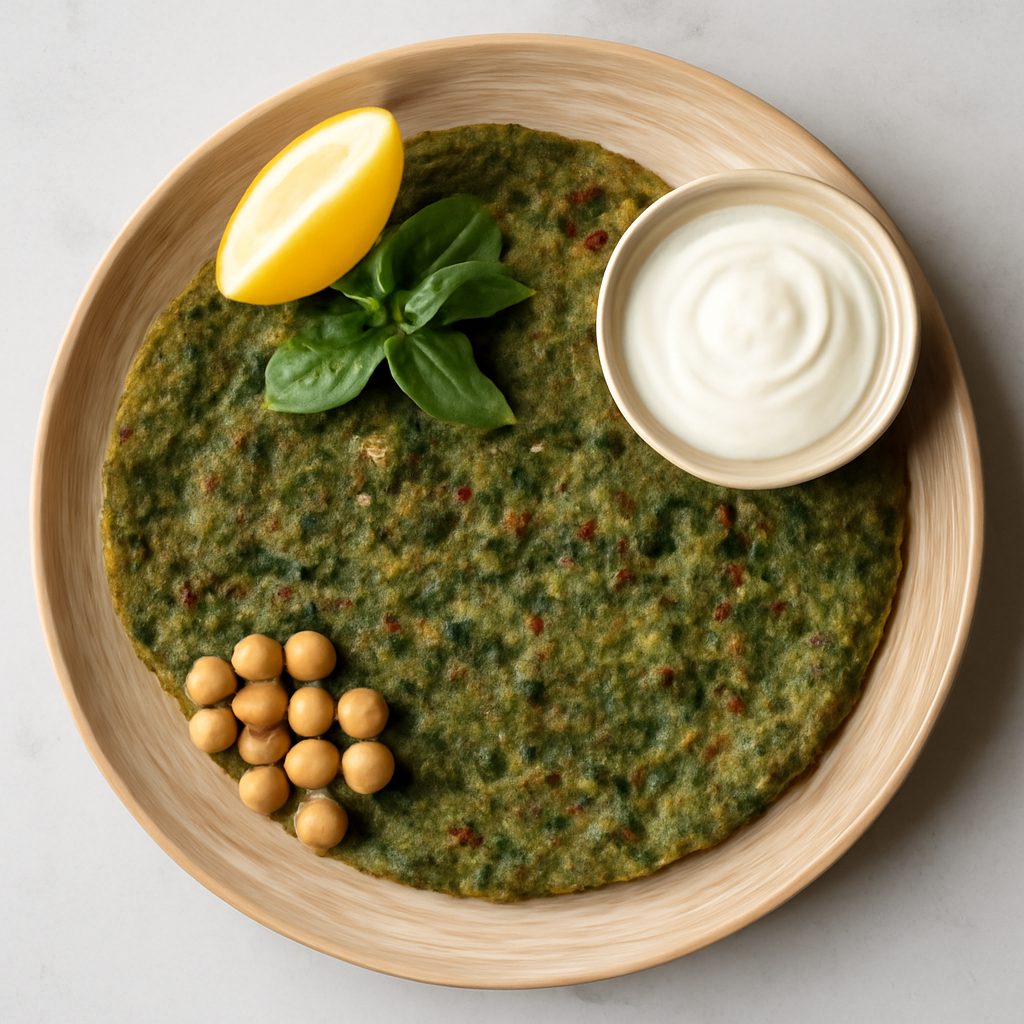 Thepla di spinaci proteico low-carb