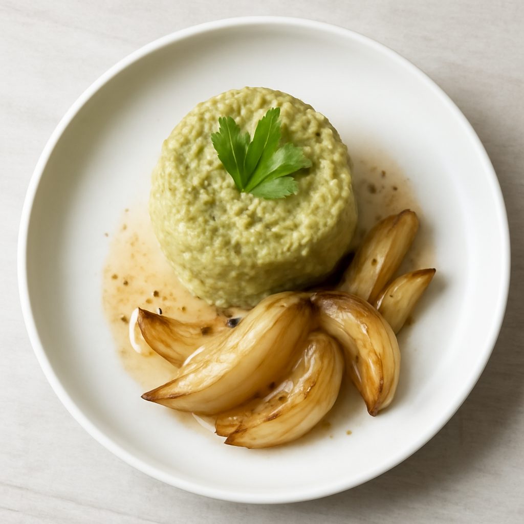 Timballino di sedano con cipolle fondenti Low Carb