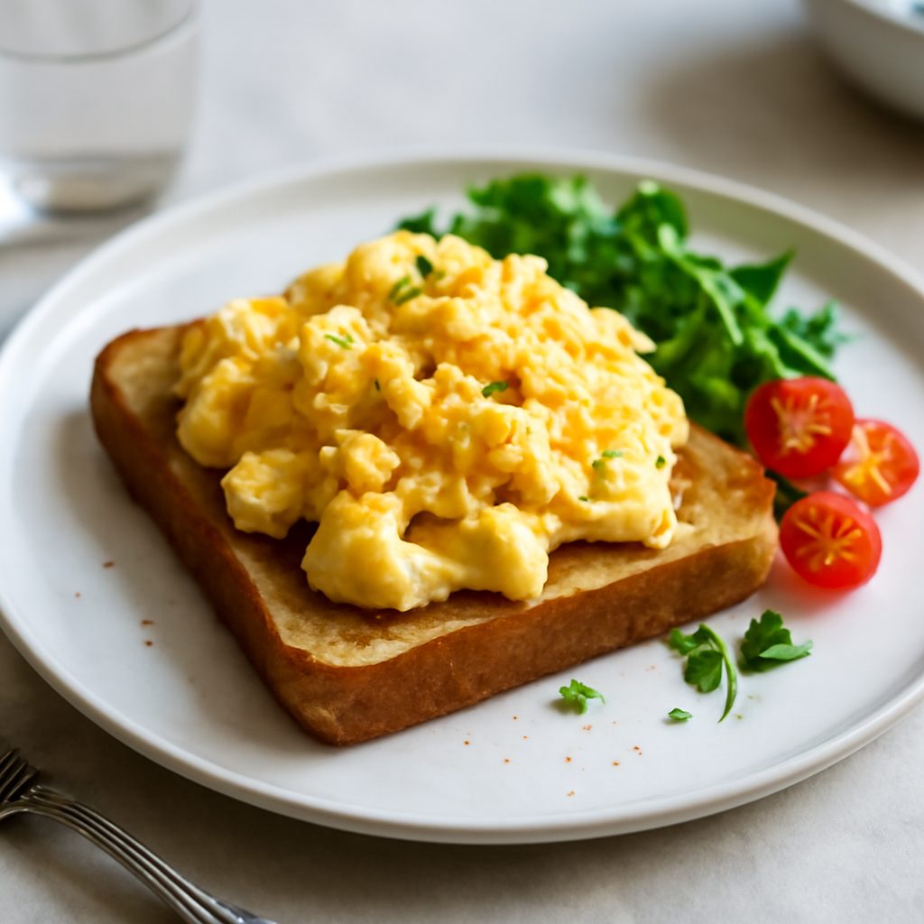 Toast all'americana con uova strapazzate light