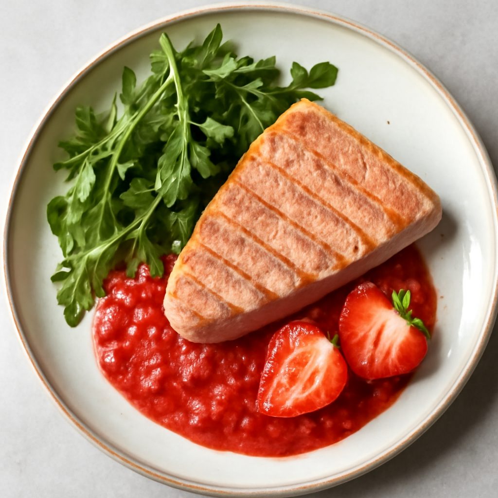 Tonno fresco alla salsa di fragole proteico low-carb