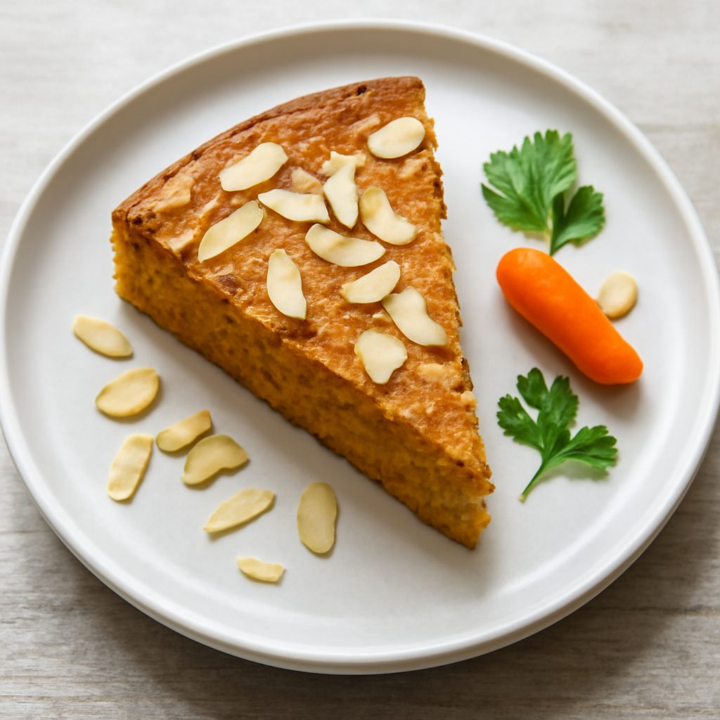 Torta alle mandorle e carote fit proteica monoporzione