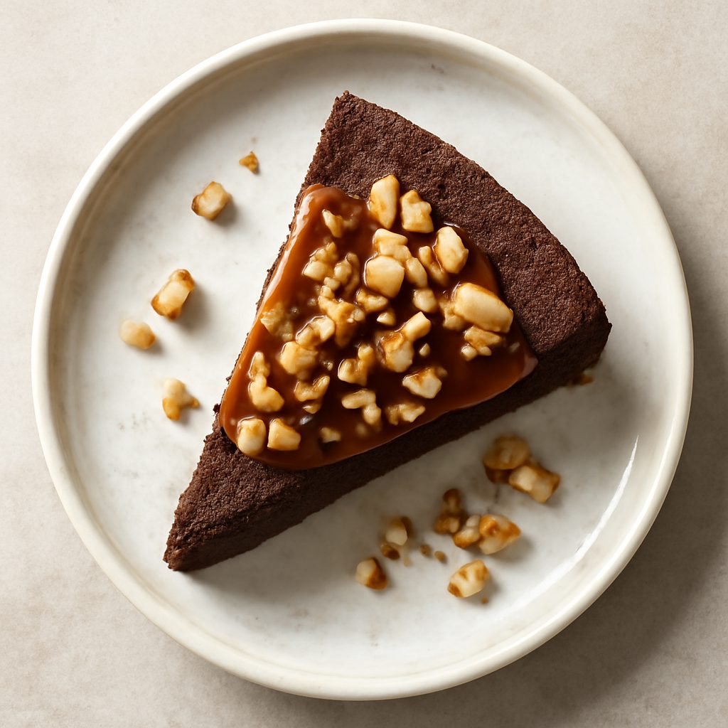 Torta Cioccolato, Caramello e Noci Proteica Low-Carb