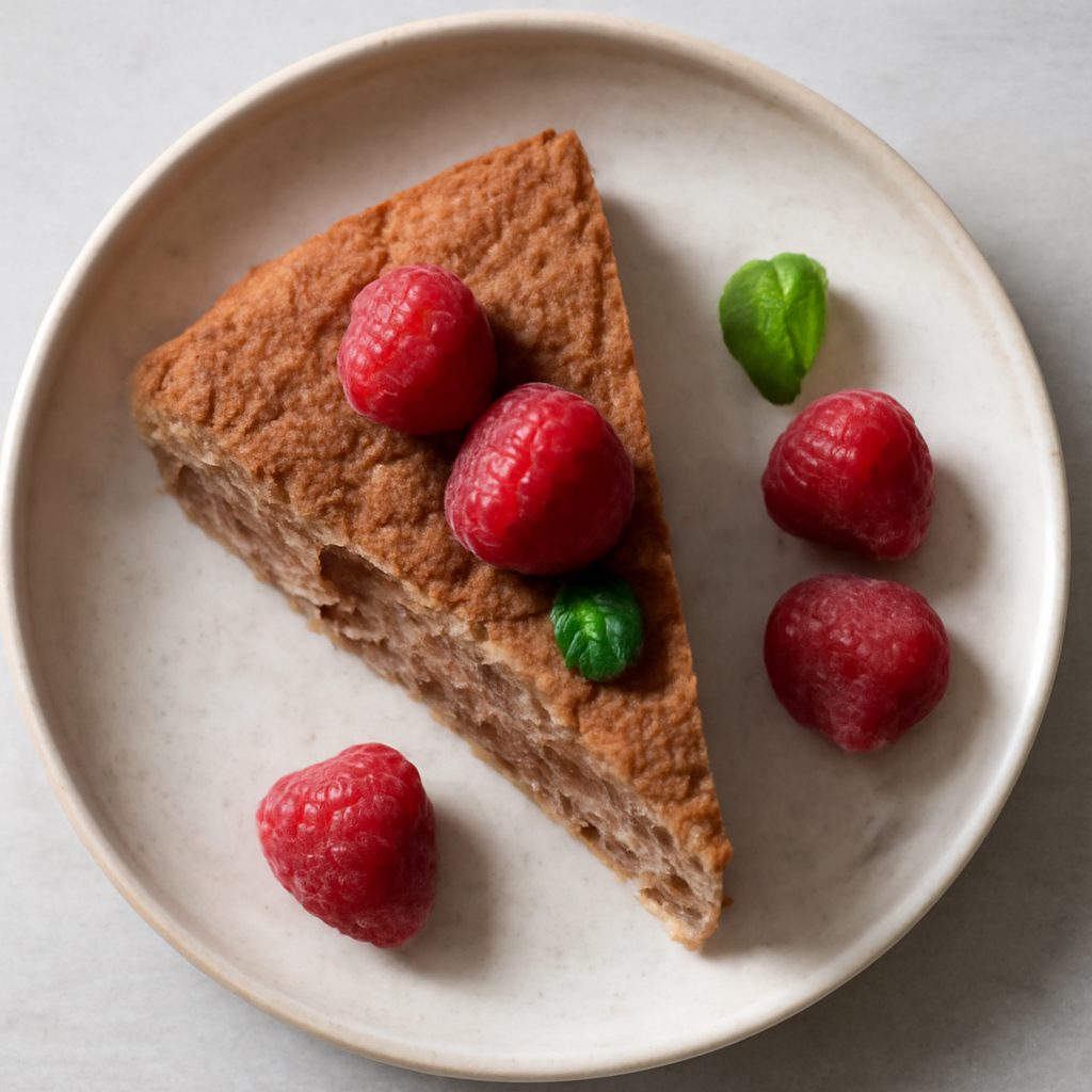 Torta di grano saraceno e lampone proteica low-carb